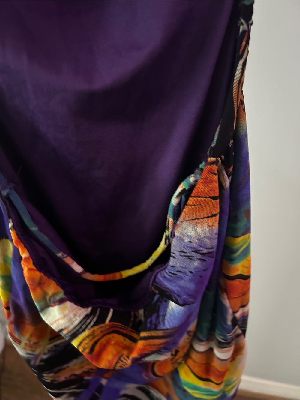 Rumours Print Cowl Neck Slip Dress in Multicolor - Picture 3 of 8